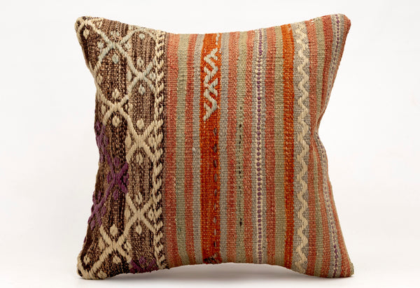 Kilim Pillow, 16x16 in. (KW40405407) - 16x16 in. Kilim
