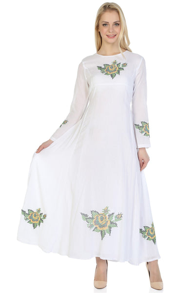 long sleeve cotton gauze dress Cotton Gauze Dress - Long Sleeve (Sila) - Women's Dresses