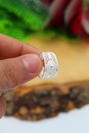 Authentic Adjustable Handmade Filigree Silver Ring (NG201022127)