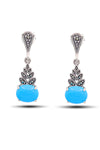 Leaf Model Silver Triple Jewelry Set With Turquoise (NG201021923)