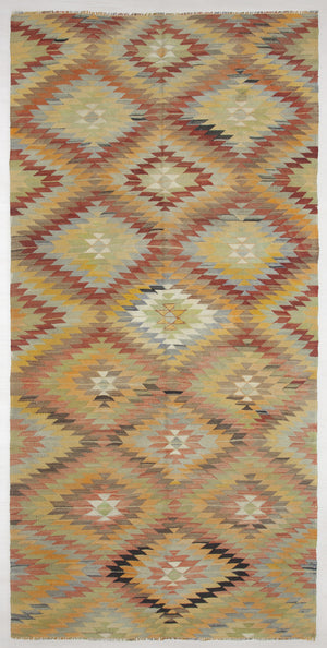 4'9"x9'10" Afyonkarahisar Kilim Rug (KW150447)
