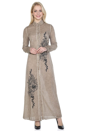 Cotton Gauze Dress - Floral Pattern (Hazan)