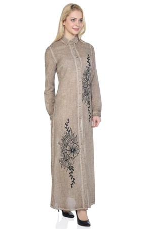 Cotton Gauze Dress - Floral Pattern (Hazan)