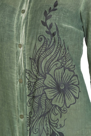 Cotton Gauze Dress - Floral Pattern (Hazan)