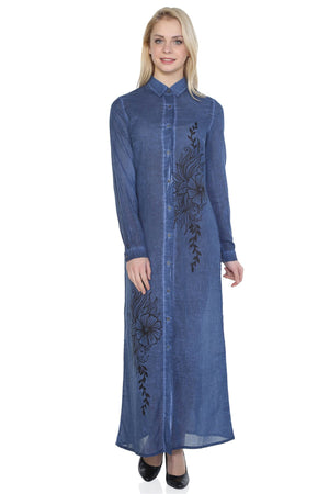 Cotton Gauze Dress - Floral Pattern (Hazan)