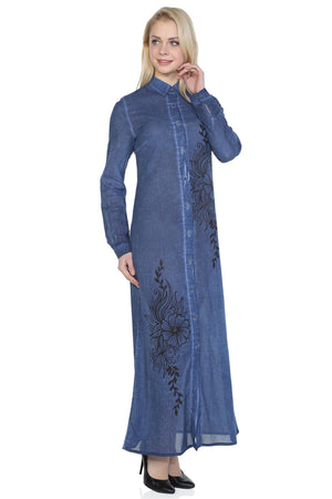 Cotton Gauze Dress - Floral Pattern (Hazan)