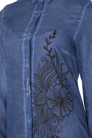 Cotton Gauze Dress - Floral Pattern (Hazan)
