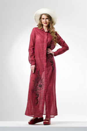 Cotton Gauze Dress - Floral Pattern (Hazan)
