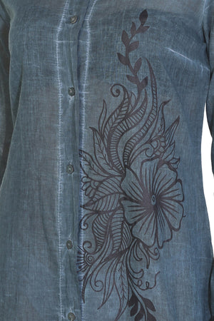 Cotton Gauze Dress - Floral Pattern (Hazan)