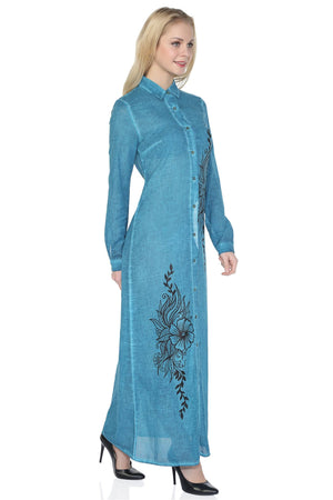 Cotton Gauze Dress - Floral Pattern (Hazan)