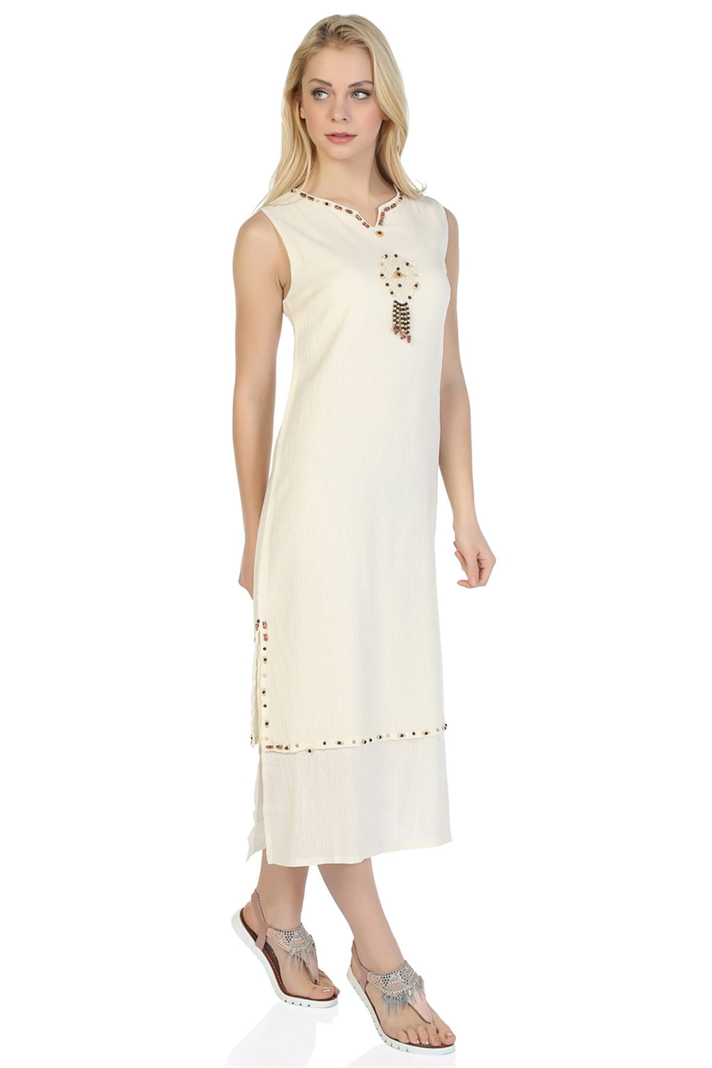 Cotton Gauze Dress (Boncuklu)