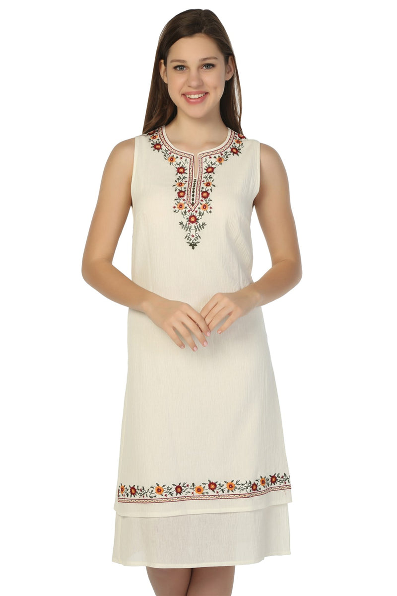 Cotton Gauze Dress - Sleeveless (Sibel)