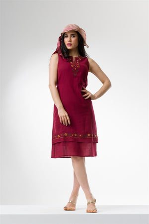 Cotton Gauze Dress - Sleeveless (Sibel)