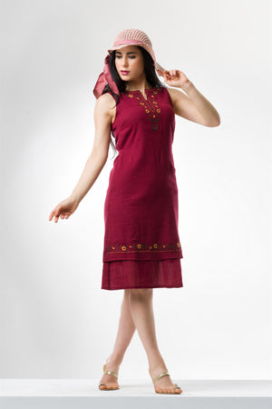 Cotton Gauze Dress - Sleeveless (Sibel)
