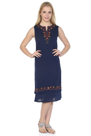 Cotton Gauze Dress - Sleeveless (Sibel)