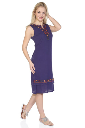 Cotton Gauze Dress - Sleeveless (Sibel)