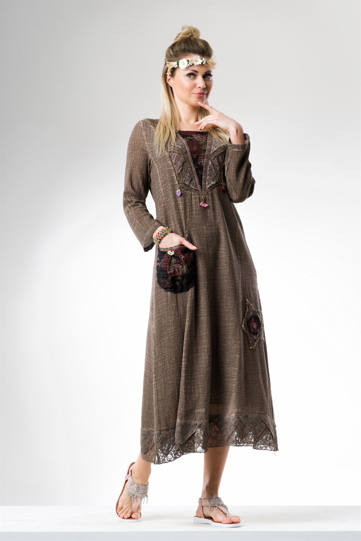 Cotton Gauze Dress Long Sleeve Hurrem Women s Dresses