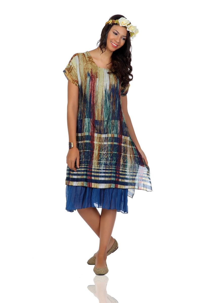 Cotton Gauze Dress - Flow Pattern (Defne)