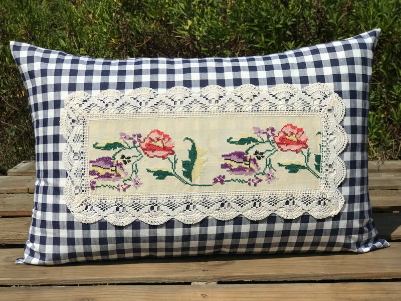 16"x24" Cross Stitch Pillow Cover (HY7)