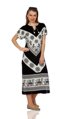 Cotton Gauze Dress - V Pattern (Hitit)