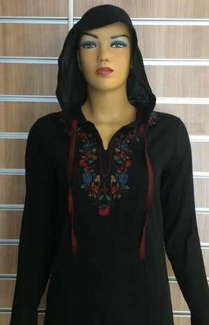 Cotton Gauze Dress - Hooded and Long Sleeve (Asli)