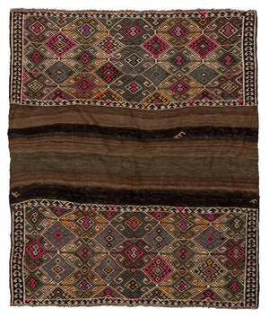 3'8"x4'3" Bayburt Kilim Rug (KW220630)