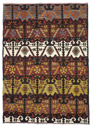 4'1"x5'9" Afyonkarahisar Kilim Rug (KW210371)
