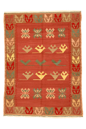 4'2"x5'8" Turkish Kilim Rug (KW090670)