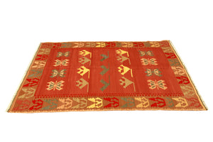 4'2"x5'8" Turkish Kilim Rug (KW090670)