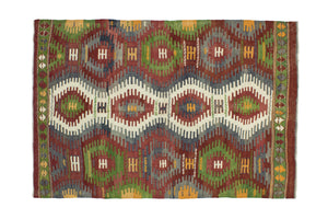 4'5"x6'8" Dazkiri Kilim Rug (KW150381)