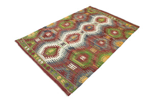 4'5"x6'8" Dazkiri Kilim Rug (KW150381)