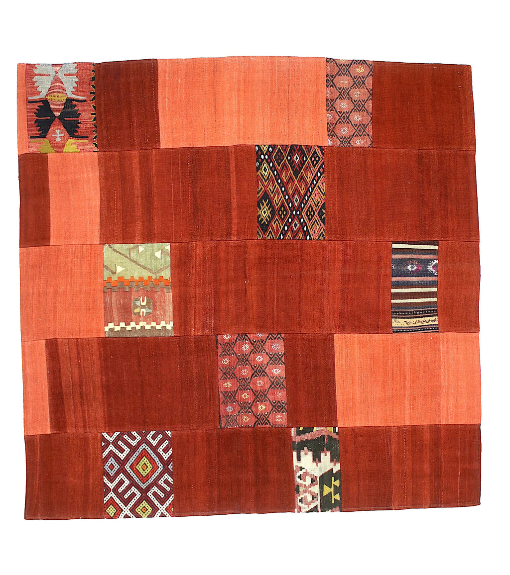 Patchwork Kilim Rug, 4.11x4.11 ft, (KW120535)