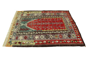 5'4"x6'9" Obruk Kilim Rug (KW150401)