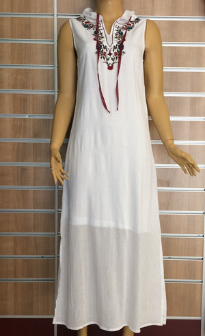Cotton Gauze Dress - Hooded and Sleeveless (Asli)