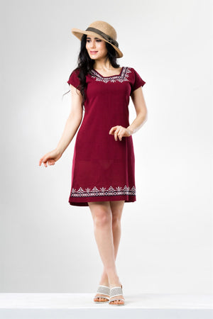 Cotton Gauze Dress - Short Sleeve (Melike)
