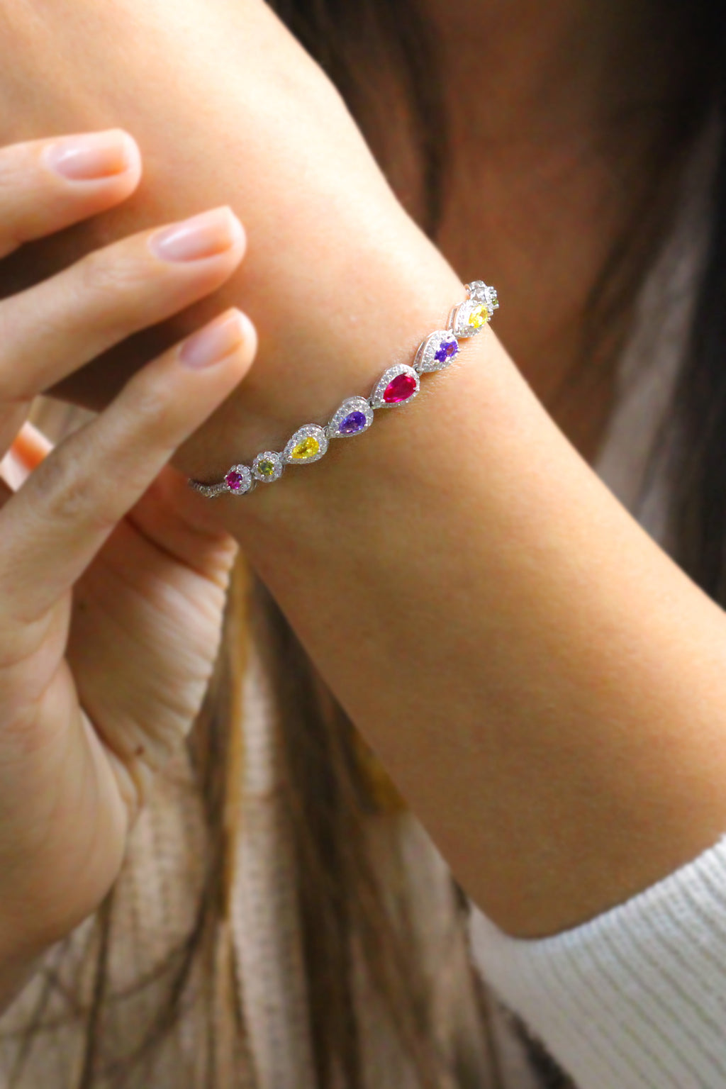 Drop Model Authentic Handmade Silver Bracelet With Zircon (NG201015160)