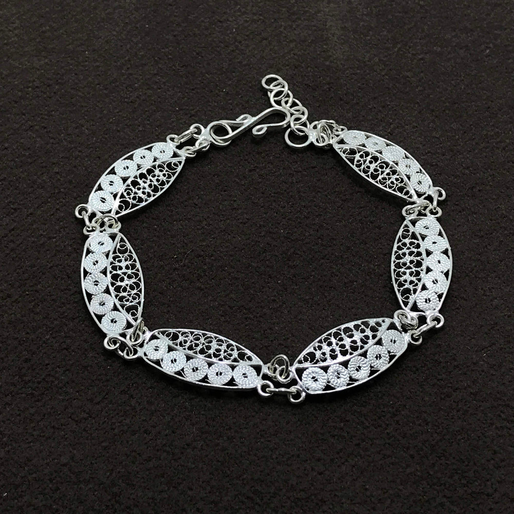 Authentic Handmade Filigree Sterling Silver Bracelet (NG201013806)