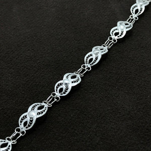Infinity Model Handmade Filigree Sterling Silver Bracelet (NG201013807)