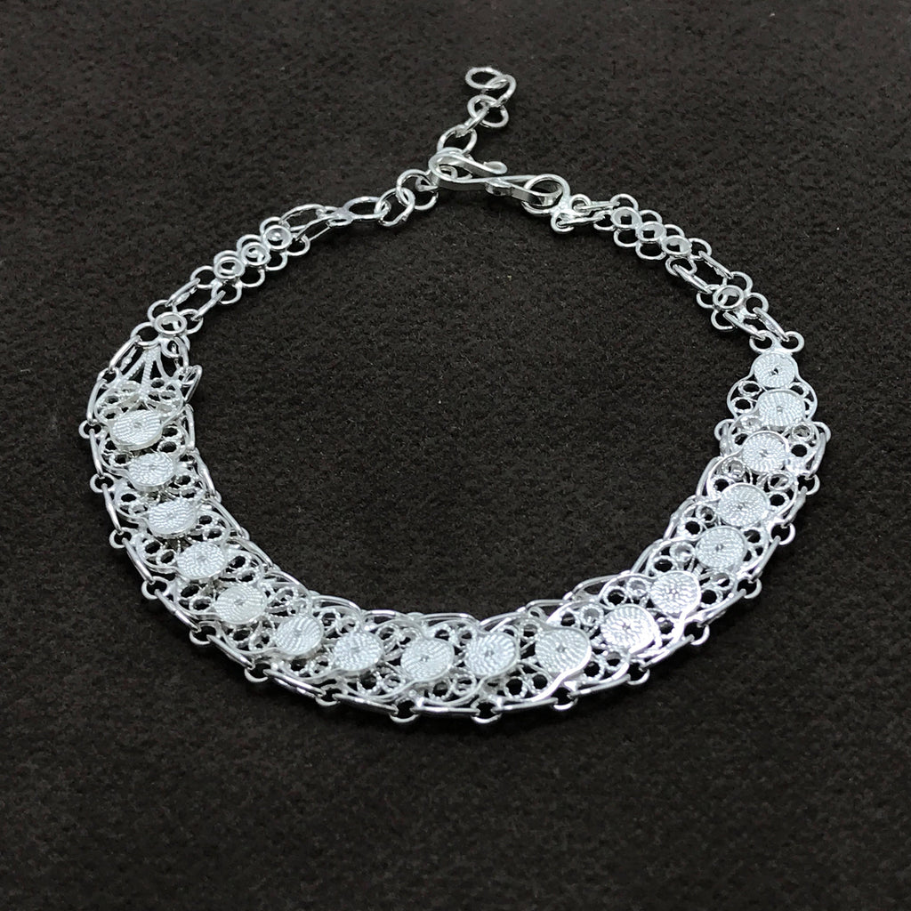 Traditional Model Handmade Filigree Silver Bracelet (NG201014348)