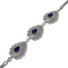 Drop Model Handmade Filigree Silver Bracelet With Sapphire (NG201014441)