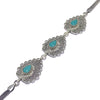 Drop Model Handmade Filigree Silver Bracelet With Turquoise (NG201014442)