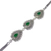 Drop Model Handmade Filigree Silver Bracelet With Emerald (NG201014443)