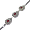 Drop Model Handmade Filigree Silver Bracelet With Ruby (NG201014444)