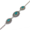 Ellipse Model Handmade Filigree Silver Bracelet With Turquoise (NG201014446)