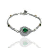 Drop Model Handmade Filigree Silver Bracelet With Emerald (NG201014811)
