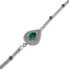 Drop Model Handmade Filigree Silver Bracelet With Emerald (NG201014811)