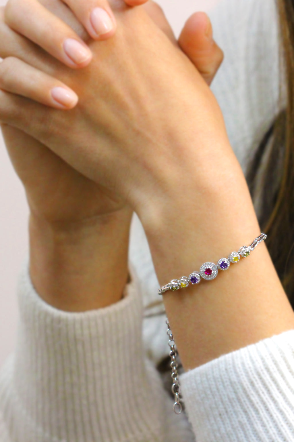 Authentic Handmade Silver Bracelet With Zircon (NG201015173)