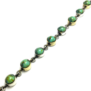 Authentic Handmade Sterling Silver Bracelet With Turquoise (NG201015741)