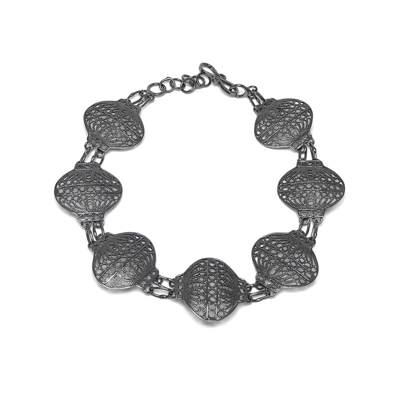Balloon Model Handmade Oxidized Filigree Silver Bracelet (NG201017237)