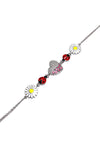 Heart, Daisy and Ladybug Model Silver Bracelet (NG201017459)